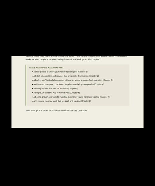 What you'll walk away with — chapter checklist