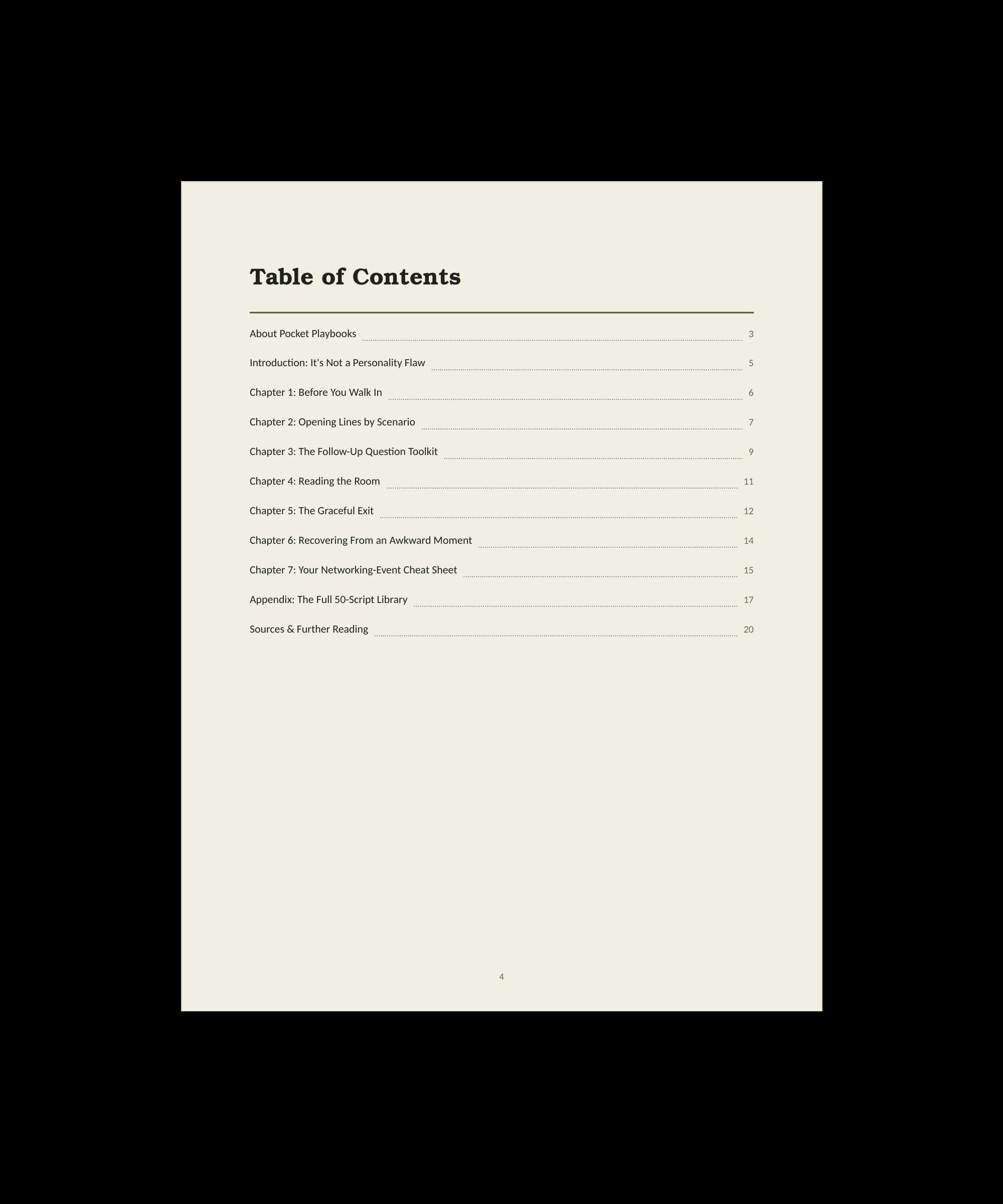 Table of contents of Trapped in Small Talk