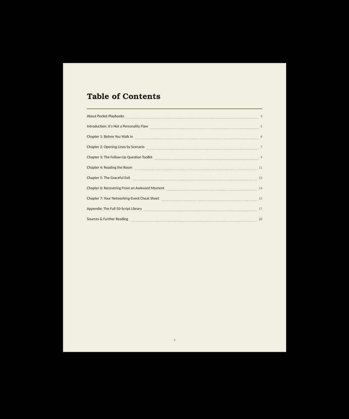 Table of contents of Trapped in Small Talk